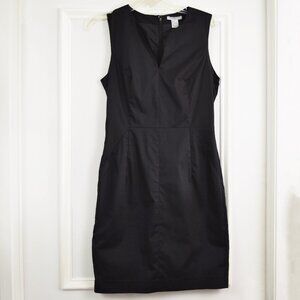 H&M Black Dress Women 8 LBD Lined Midi Cocktail Career Work Party Sleeveless New